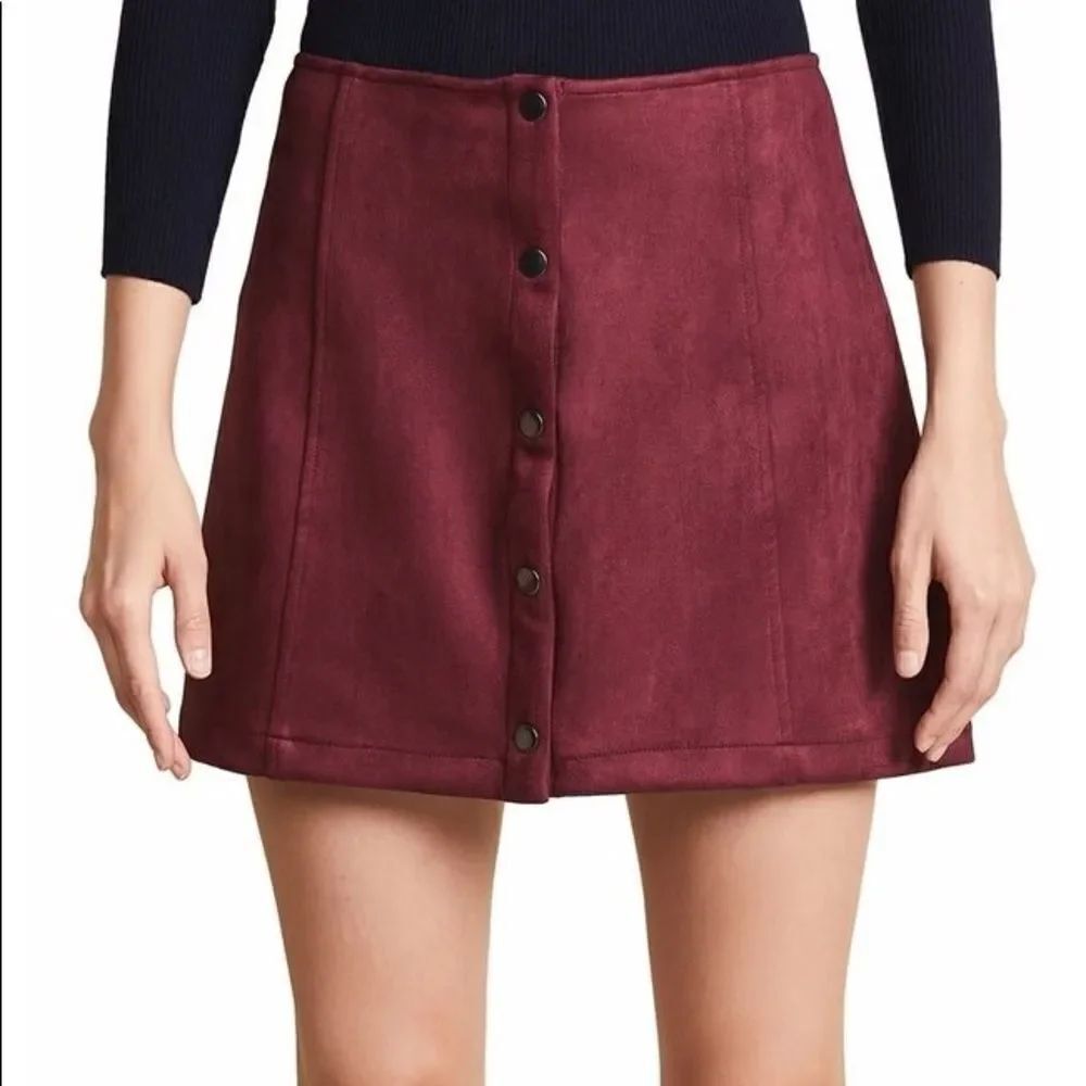 Jack by BB Dakota Cranberry Faux Suede Skirt